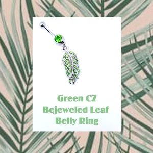 5/$10 | Green Leaf Tropical Belly Ring